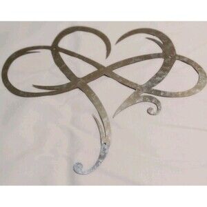 Heart & Infinity Silver Metal Wall Decor Love Home Gift